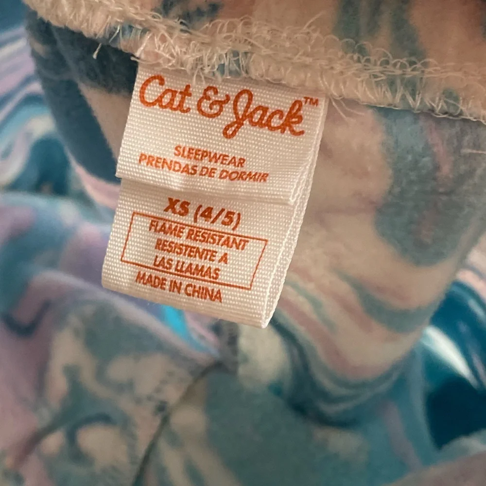 Cat & Jack Pastel Swirl Girls fleece pajama bottoms Sleepwear size XS 4/5
